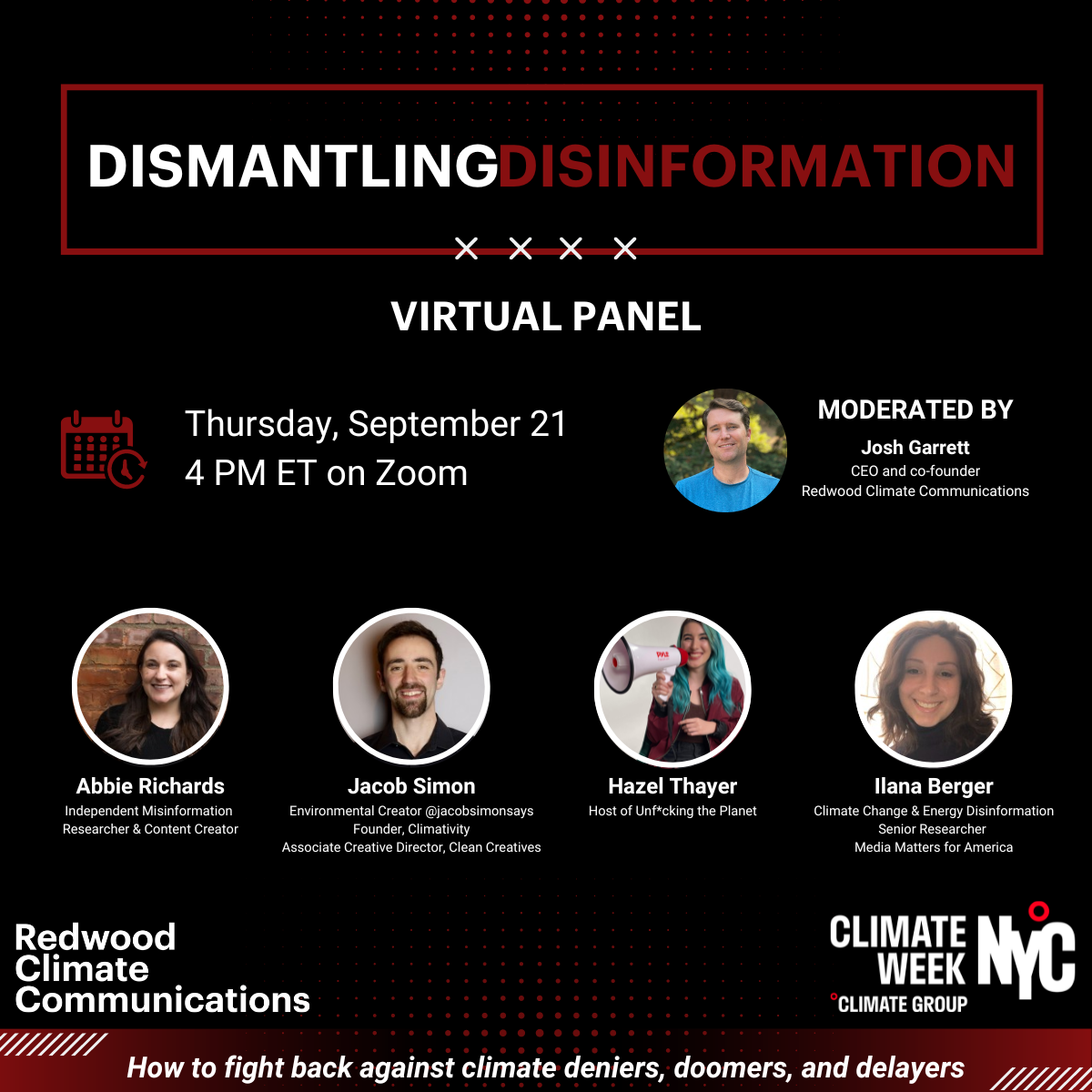 A graphic about the dismantling disinformation virtual panel
