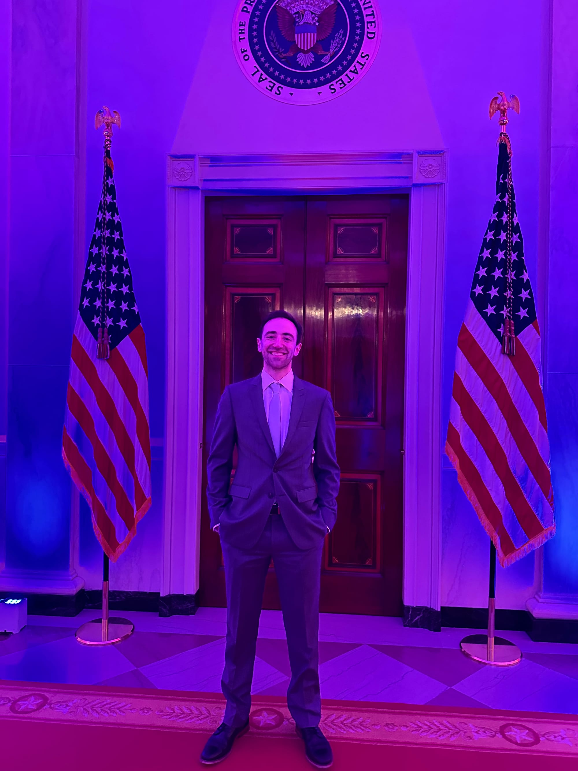 Jacob Simon standing in the White House